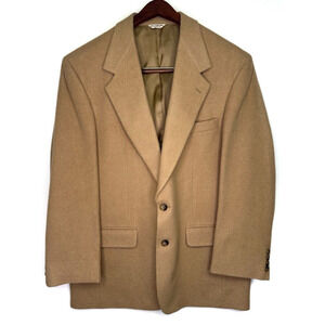 Vintage Bill Blass 100% Camel Hair 2-Button Sport Coat Blazer Tan Men's 42" USA